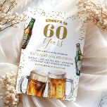 Invitation Elégante bière d'or encourage aux adultes 60e anni<br><div class="desc">Elégante bière d'or encourage aux adultes 60e anniversaire Invitation</div>