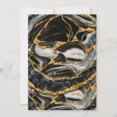 Invitation Elégante Black and Gold Marble 40e fête d'annivers (Dos)