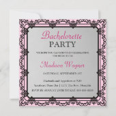 Invitation Élégante Black Border Bachelorette Party Invitatio (Devant)