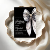 Elégante Black Bow et Pearl Birthday Party