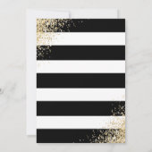 Invitation Élégante Black Gold Blush Floral Engagement Party (Dos)