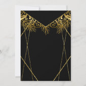 Invitation Elégante Black Gold Faux Foil 50e fête d'anniversa (Dos)