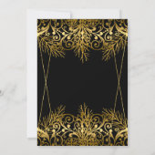 Invitation Elégante Black Gold Faux Foil fête d'anniversaire (Dos)