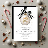 Invitation Élégante Black Gold Holiday Cocktail Party