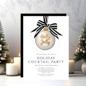 Invitation Élégante Black Gold Holiday Cocktail Party