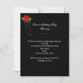 Invitation Elégante Black Gold Red Roses fête d'anniversaire (Dos)