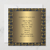 Invitation Élégante Black Gold Swirl Diamond Party (Dos)