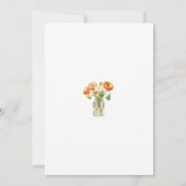 Invitation Elégante Black Orange Floral 40e fête d'anniversai (Dos)