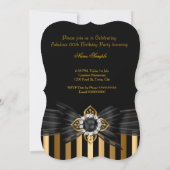 Invitation Elégante Black Pearl Bow Stripe Anniversaire (Dos)