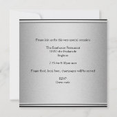 Invitation Elégante Black & Silver Metal 30e fête d'anniversa (Dos)