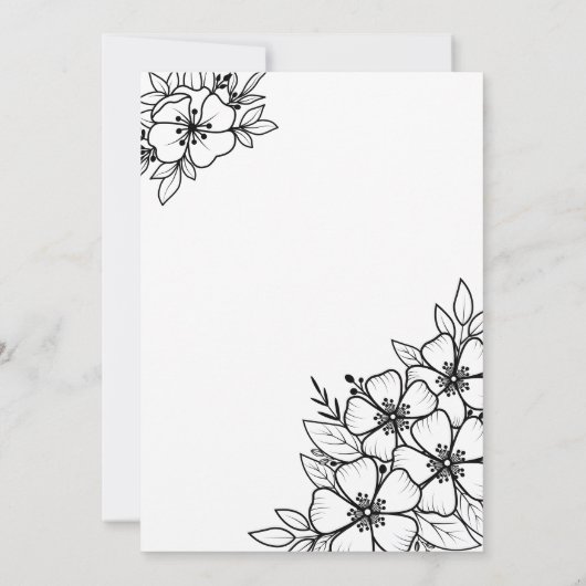 Invitation Elégante Black White 40e fête d'anniversaire (Dos)