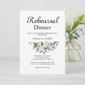 Invitation élégante blanche florale pour dîner de (Debout devant)