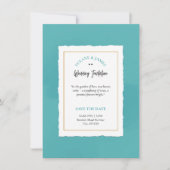 Invitation Élégante Bleue Minimaliste Luxueuse (Devant)