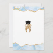Invitation Élégante Blue Grad Dental Dentist Gradust Party (Dos)