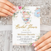 Invitation Elégante Blush Floral High Tea Party Fête des mari