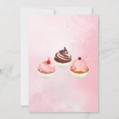 Invitation Élégante Blush rose Sweet Cupcake fête d'anniversa (Dos)