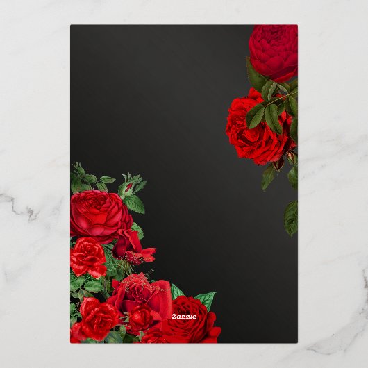 Invitation Elegante Boda de Rosas Foil (Verso)