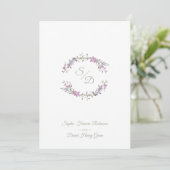 Invitation Elegante Boda Lilac (Debout devant)