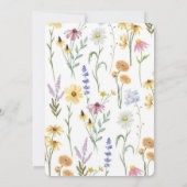 Invitation Elégante Boho Fleur sauvage Floral Fête des mariée (Dos)