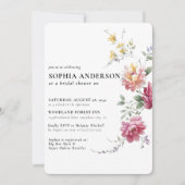 Invitation Elégante Boho Fleur sauvage Floral Fête des mariée (Devant)