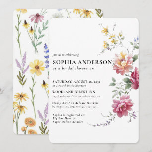 Invitation Elégante Boho Fleur sauvage Floral Fête des mariée