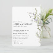 Invitation Elégante Boho Fleur sauvage Floral Fête des mariée (Debout devant)