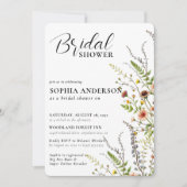 Invitation Elégante Boho Fleur sauvage Floral Fête des mariée (Devant)