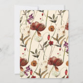 Invitation Elégante Boho Floral Fleurs sauvages Fête des mari (Dos)
