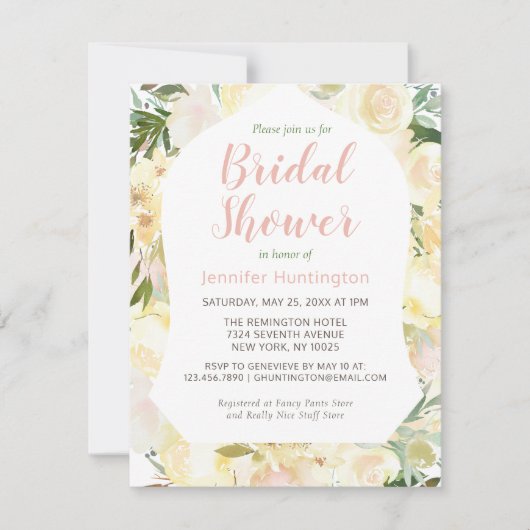 Invitation Élégante Boho Jaune (Devant)