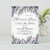 Invitation Elégante Botanique d'hiver Corporate Office Vacanc (Debout devant)