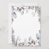 Invitation Elégante Botanique d'hiver Monochrome Fête de Vaca (Dos)