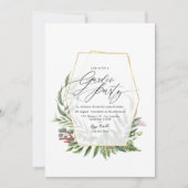 Invitation Elégante Botanique Herbarium Green Garden Party (Devant)