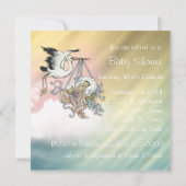 Invitation Elégante Bouche rose bébé fille Douche (Dos)