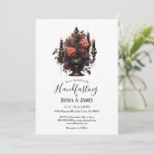 Invitation Élégante bougies florales gothiques (Debout devant)