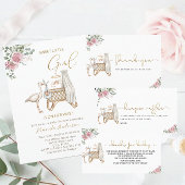 Invitation Elégante Bouilloire d'aquarelle Baby shower bébé f