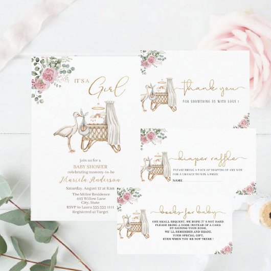 Invitation Elégante Bouilloire d'aquarelle Baby shower bébé f