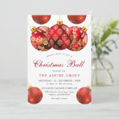 Invitation Élégante Boule de Noël d'entreprise moderne ou fêt (Debout devant)