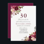Invitation Elégante Bourgogne Florale 30e anniversaire Invita<br><div class="desc">Elégante collection Floral Bourgogne 30e Anniversaire Invitation Correspondance à Niche et Nest store.</div>