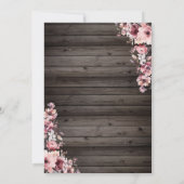 Invitation Élégante Bouteille, Verre, Bottes Retraite Florale (Dos)