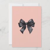 Invitation Elégante Bow noir sur Fête des mariées rose pastel (Dos)