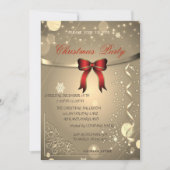 Invitation Elégante Bow rouge, Confetti Company fête de Noël (Devant)