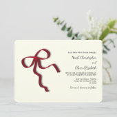 Invitation Elégante Bow rouge dessinée à la main - minimalist (Debout devant)