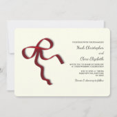 Invitation Elégante Bow rouge dessinée à la main - minimalist (Devant)