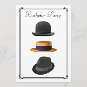 Invitation Élégante Bowler Straw Fedora Casquette Bachelor Pa