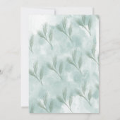 Invitation Elégante branche de pin aquarelle fête de Noël (Dos)
