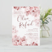 Invitation Élégante Branche Sakura Printemps moderne (Debout devant)