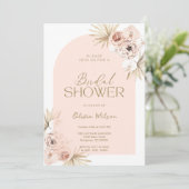 Invitation Elegante bridal  shower con flores de Boho (Debout devant)