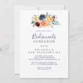 Invitation Elégante Bridesmaids Floral Luncheon Douche (Devant)