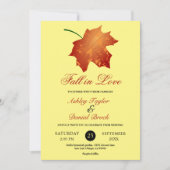 Invitation Élégante Burgundy Feuilles de automne Mariage flor (Devant)