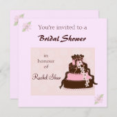 Invitation Élégante Cake Bridal Douche (Devant / Derrière)